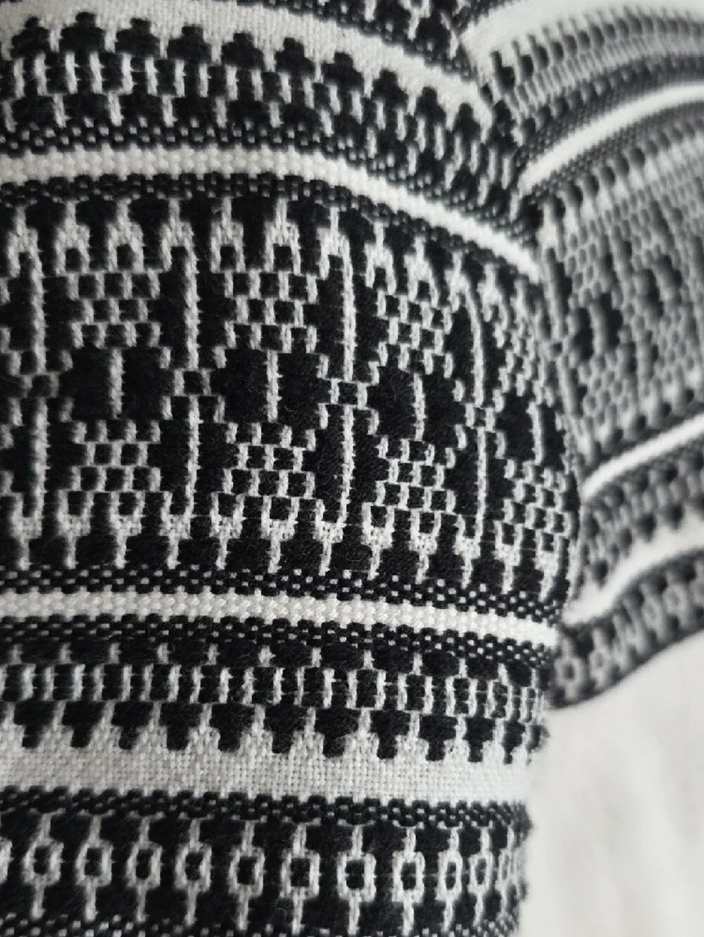 Madewell Cream Mini Dress with Black Embroidered Yoke and Hem - Picture 3 of 5